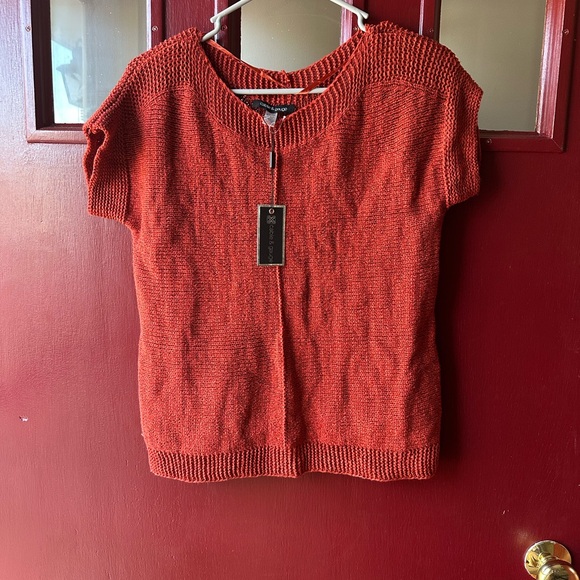 Cable & Gauge Sweaters - Cable & Gauge Textured Red Knit Top